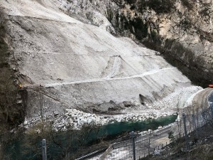 Lavori di messa in sicurezza del versante roccioso franato su SP 209 Valnerina, 17/01/2018