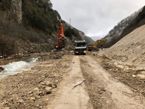 SP209 Valnerina, lavori all’alveo del fiume Nera, 04/01/2018